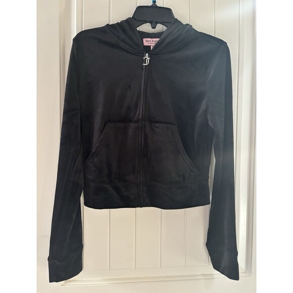Juicy Couture Velour Tracksuit Track Jacket Black Size Medium NWT New Design - Picture 2 of 5